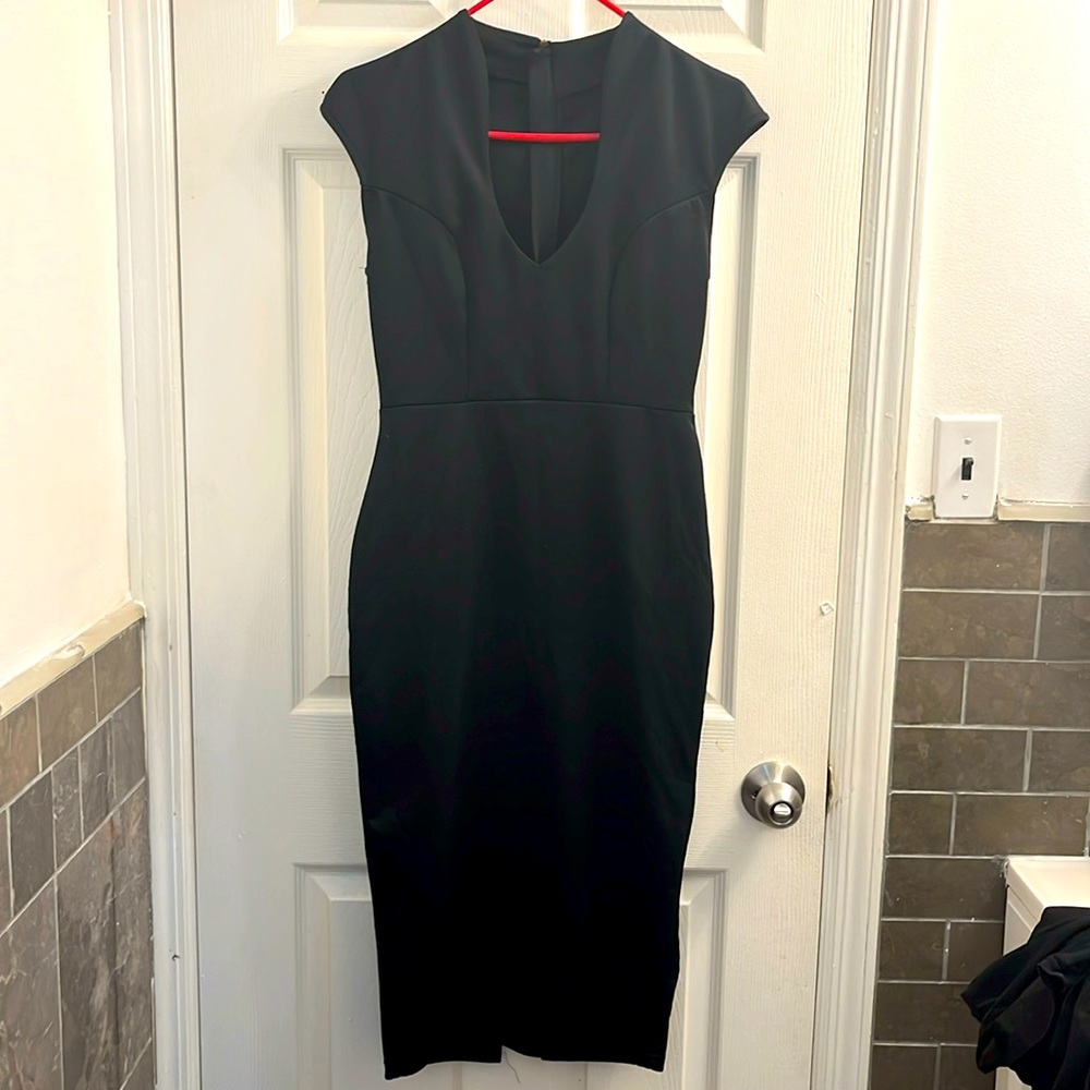 Women’s work attire black dress with tiny slit in back size small